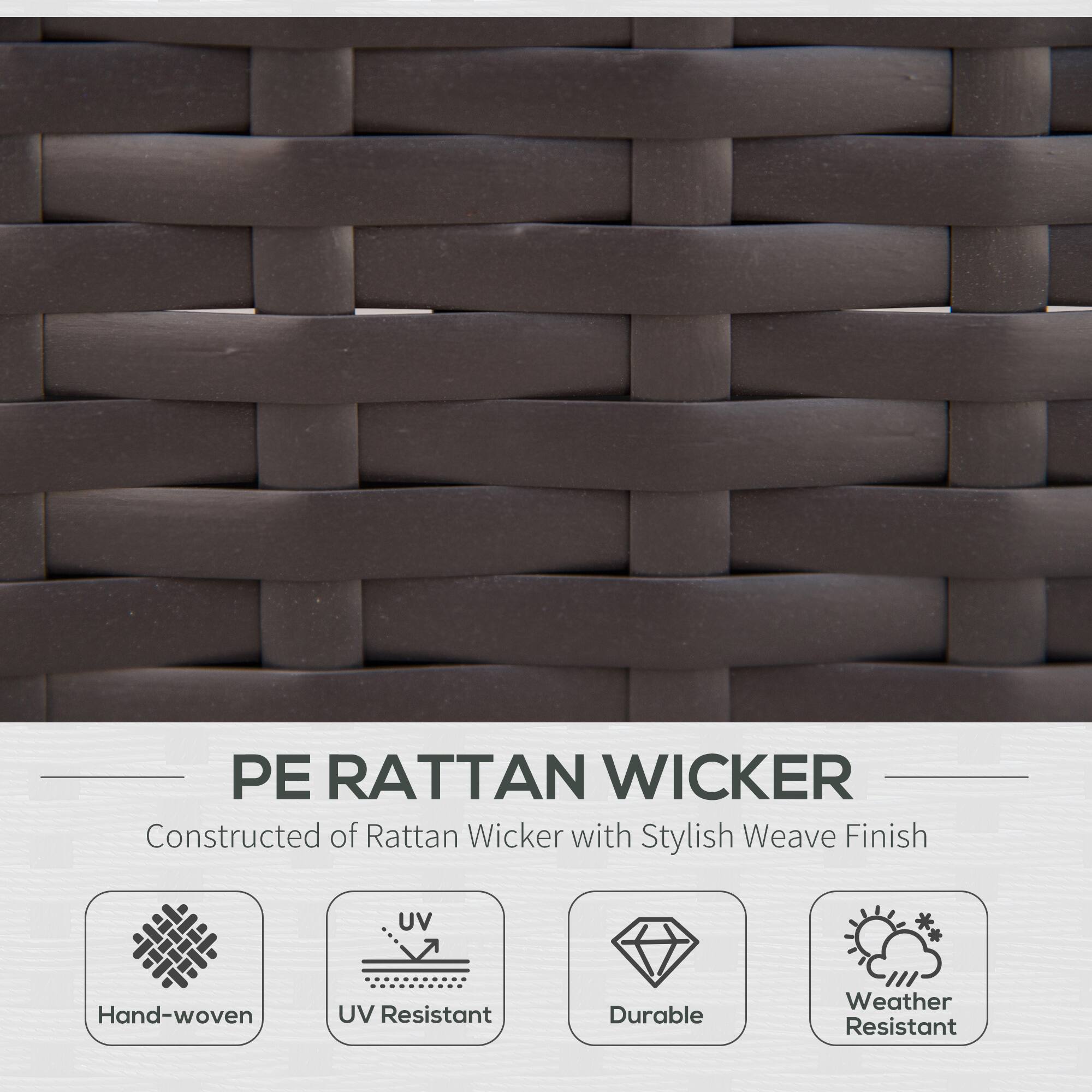 PE RATTAN WICKER, Constructed of Rattan Wicker with Stylish Weave Finish, Hand-woven, UV Resistant, Durable, Weather Resistant