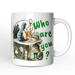 OrnamentallyYou - The Caterpillar Who Are You Vintage Mug, Alice's Adventures in Wonderland - White