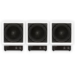 Theater Solutions by Goldwood - TS1000 Passive 10" Home Theater in Wall 3 Subwoofers and 3 Amps Set - Paintable White