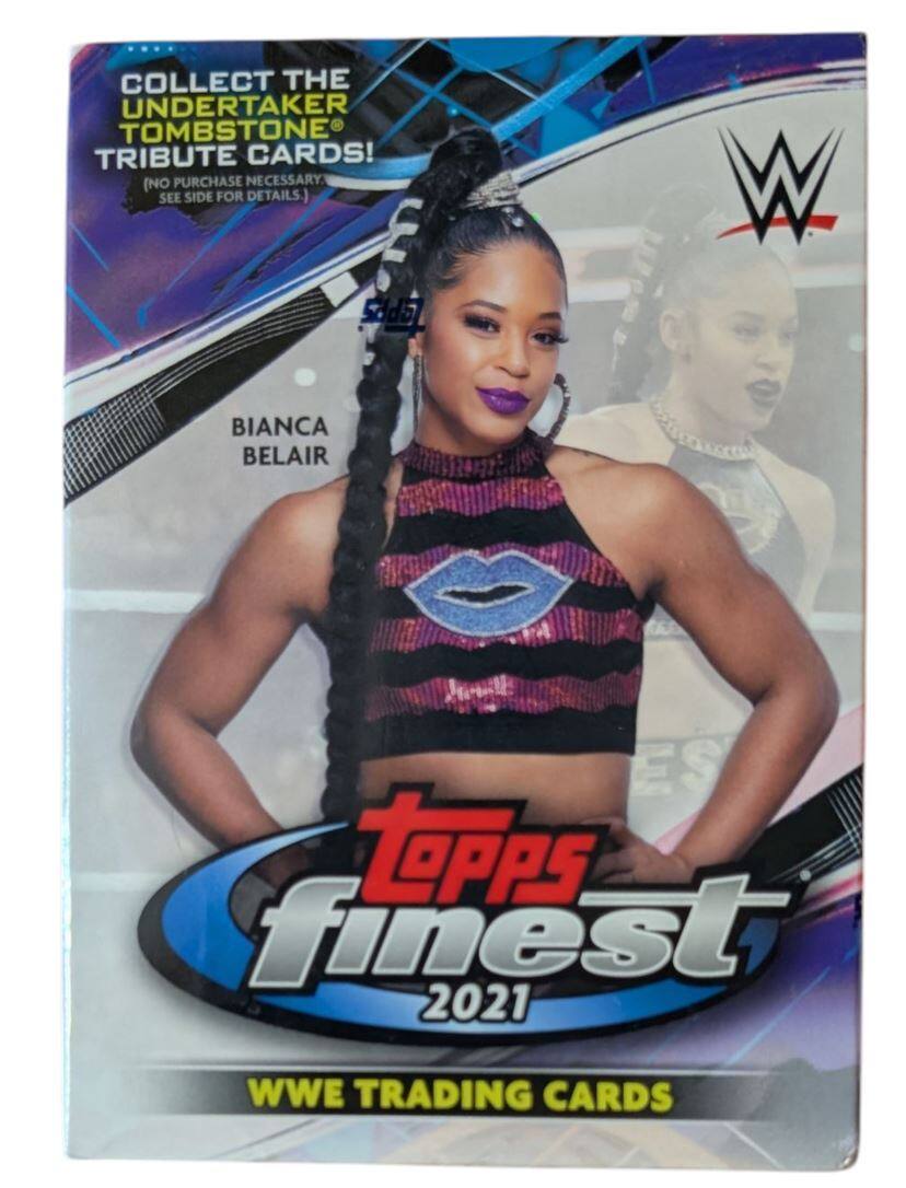 COLLECT THE UNDERTAKER TOMBSTONE TRIBUTE CARDS! (NO PURCHASE NECESSARY. SEE SIDE FOR DETAILS.)

BIANCA BELAIR

Topps Finest 2021

WWE TRADING CARDS