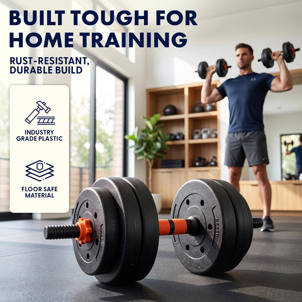 BUILT TOUGH FOR HOME TRAINING  
RUST-RESISTANT, DURABLE BUILD  
INDUSTRY GRADE PLASTIC  
FLOOR SAFE MATERIAL