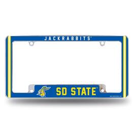 Rico Industries - South Dakota State Jackrabbits Chrome Metal License Plate Frame with Full Frame Team Color Graphics - Multi