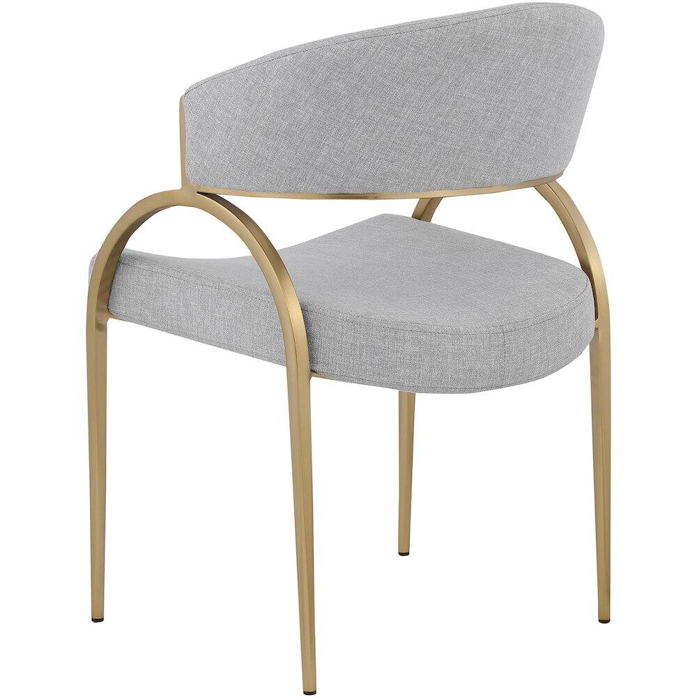 Alt View 1. Meridian Furniture - Privet Grey Linen Textured Fabric Dining Chair, Set of 2 - Grey.