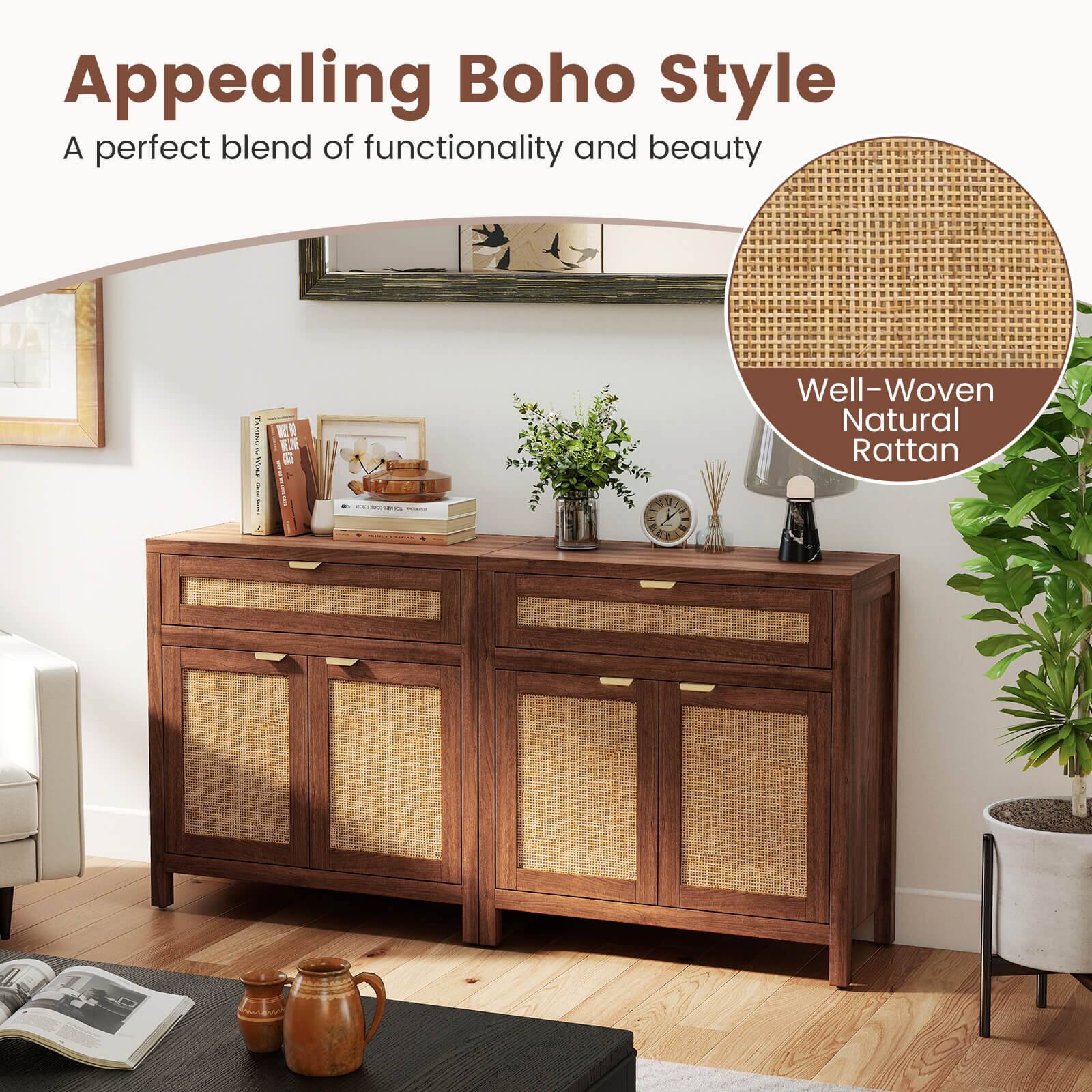 Appealing Boho Style  
A perfect blend of functionality and beauty  

Well-Woven Natural Rattan