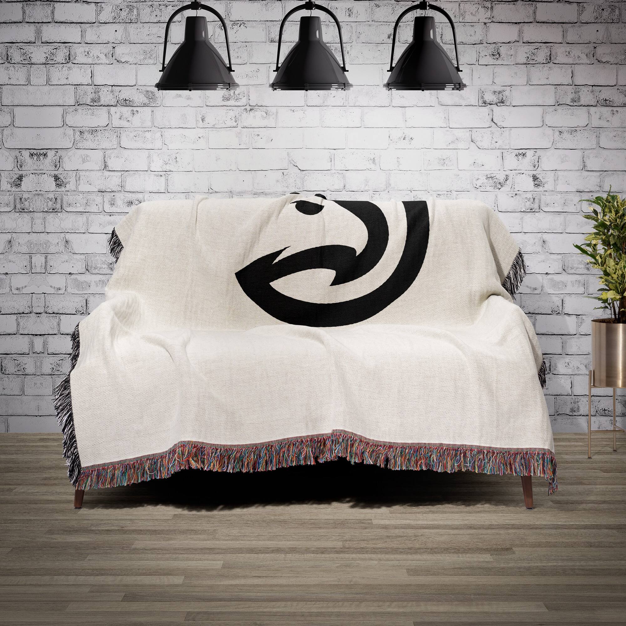 Alt View 1. Chad & Jake - Atlanta Hawks Woven Blanket - White.