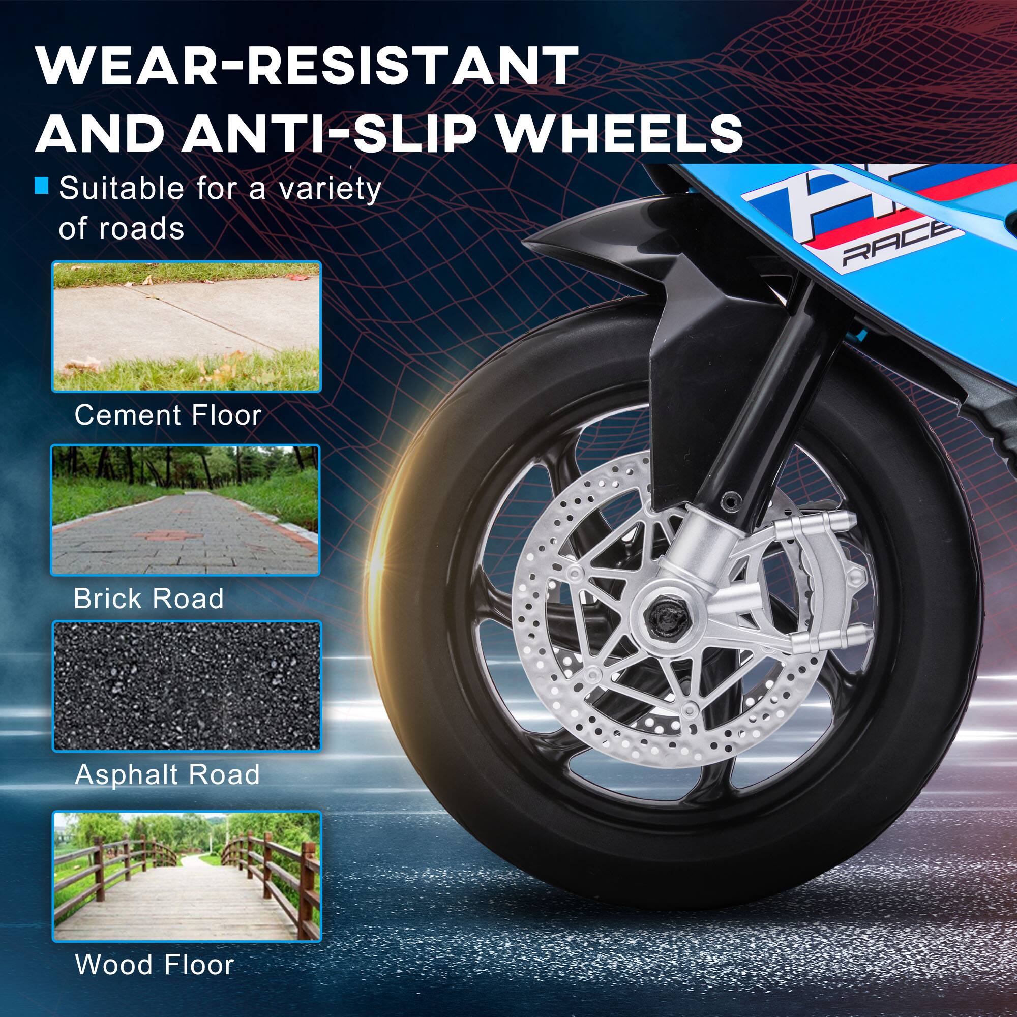 WEAR-RESISTANT AND ANTI-SLIP WHEELS

- Suitable for a variety of roads

Cement Floor  
Brick Road  
Asphalt Road  
Wood Floor