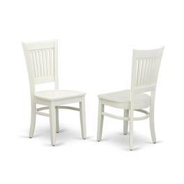 East West Furniture - Dining Table- Table Leg Dining Chairs - Linen White