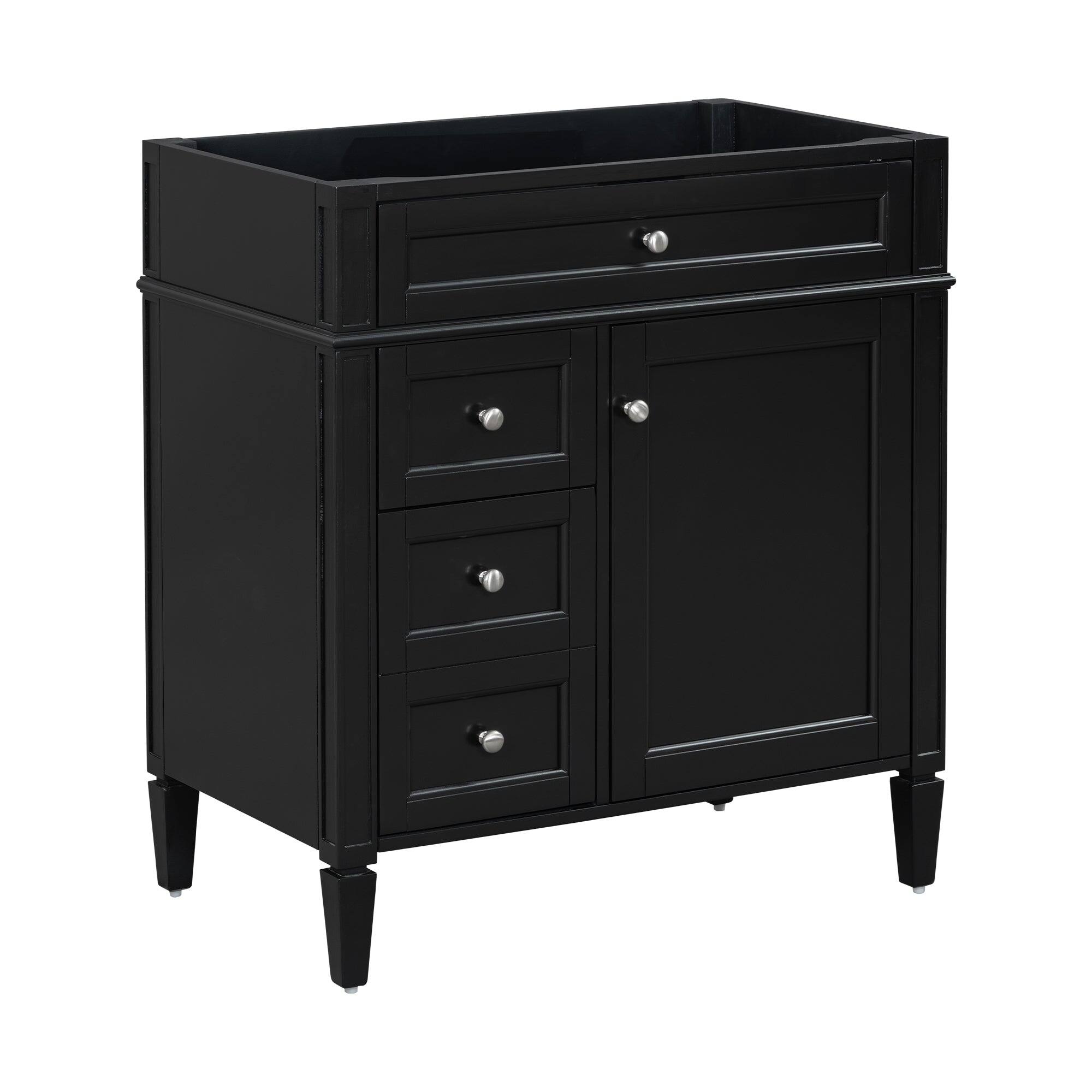 Alt View 4. Boyel Living - 30 Inch Bathroom Vanity Cabinet Only No Sink Green 2 Drawers and Tip Out DrawerBlack - Black.