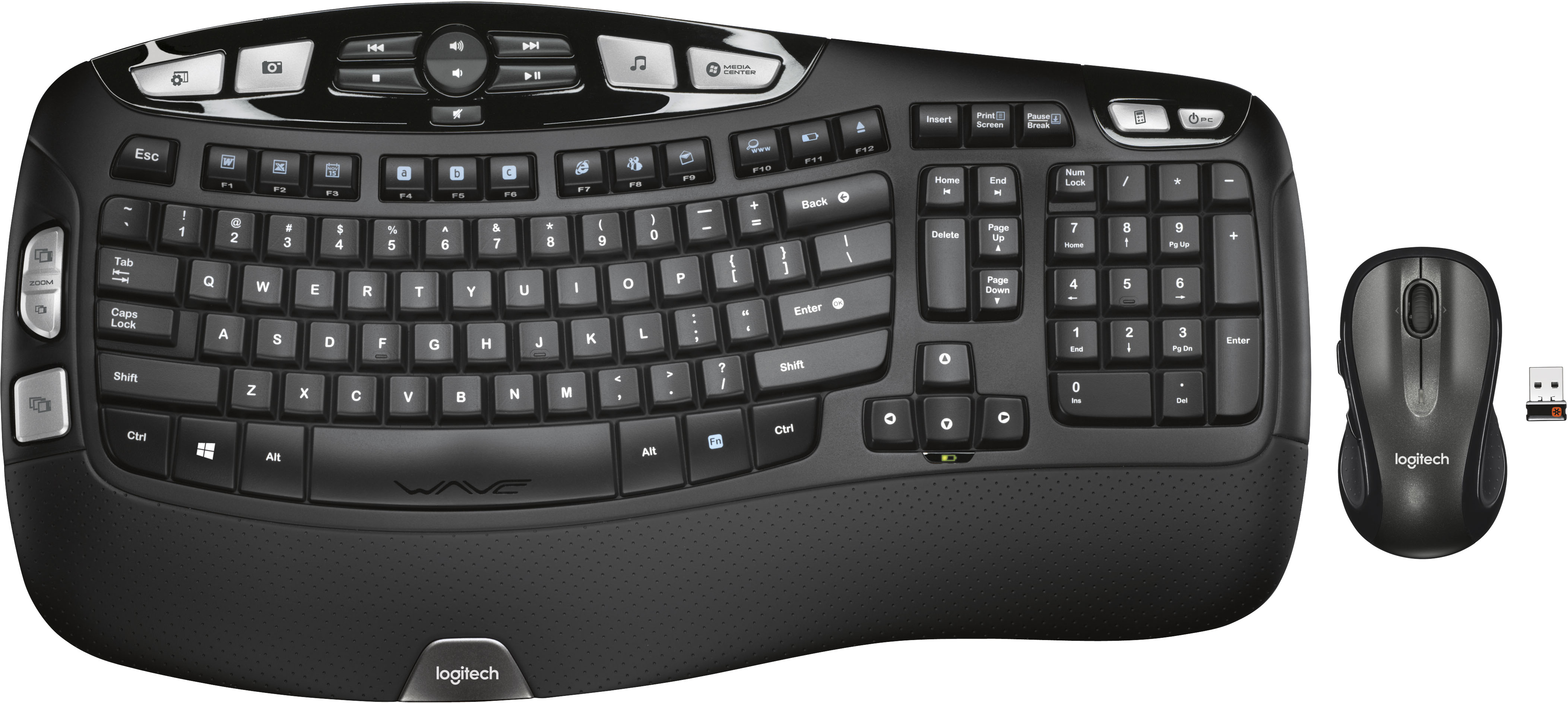 Ærlighed tetraeder Mængde penge Logitech MK550 Ergonomic Full-size Wireless Keyboard and Mouse Bundle for  PC Black 920-002555 - Best Buy