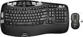 Logitech - MK550 Ergonomic Full-size Wireless Keyboard and Mouse Bundle for PC - Black