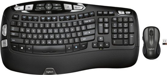 Logitech - MK550 Wireless Wave Keyboard and Mouse - Black