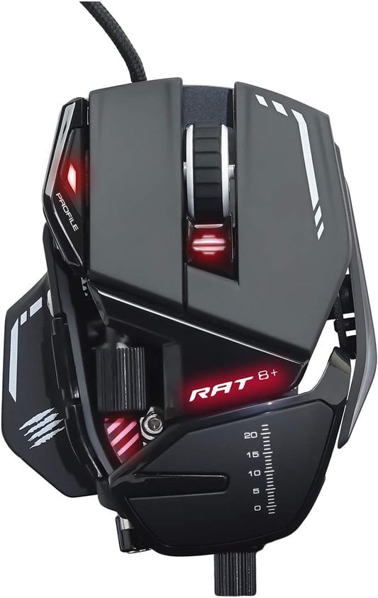 Mad Catz - R.A.T. 4+ Optical Gaming Mouse HIGH-QUALITY 7200 DPI SENSOR - Wired - Wired - Black