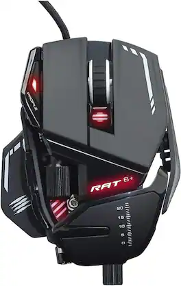 Mad Catz - R.A.T. 4+ Optical Gaming Mouse HIGH-QUALITY 7200 DPI SENSOR - Wired - Wired - Black