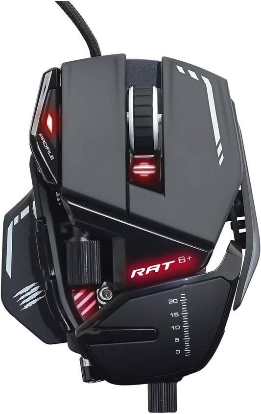 Mad Catz - R.A.T. 4+ Optical Gaming Mouse HIGH-QUALITY 7200 DPI SENSOR - Wired - Wired - Black