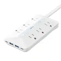 Anker - 10-in-1 USB Power Strip - White - Front_Zoom