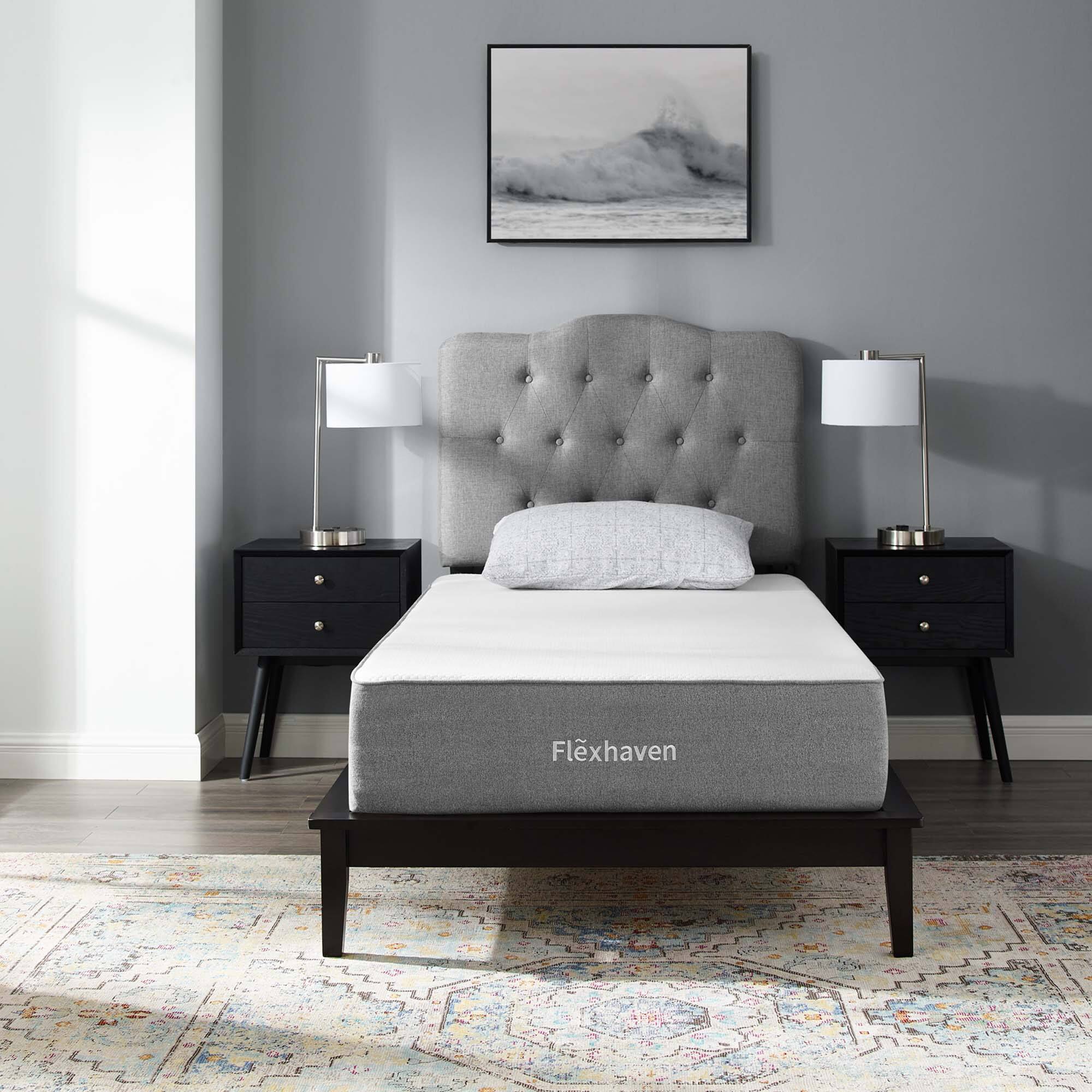Alt View 2. Modway - Flexhaven Memory mattress - White.