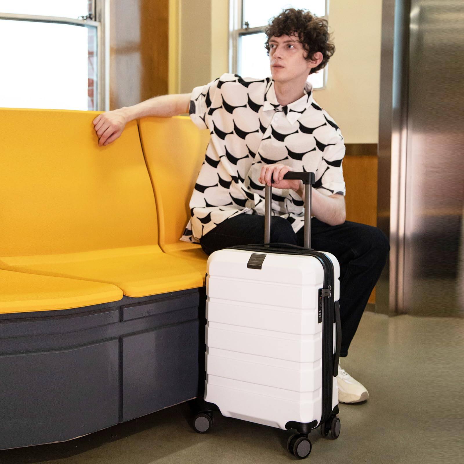 Alt View 6. Dapper Styles - Hardside Expandable Carry On Luggage great balance size capacity - Champagne.