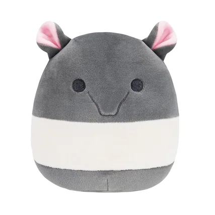 Front. Kellytoy - Squishmallow 8 Inch Newbie Squad Plush | Abbit The Tapir - White/Black.