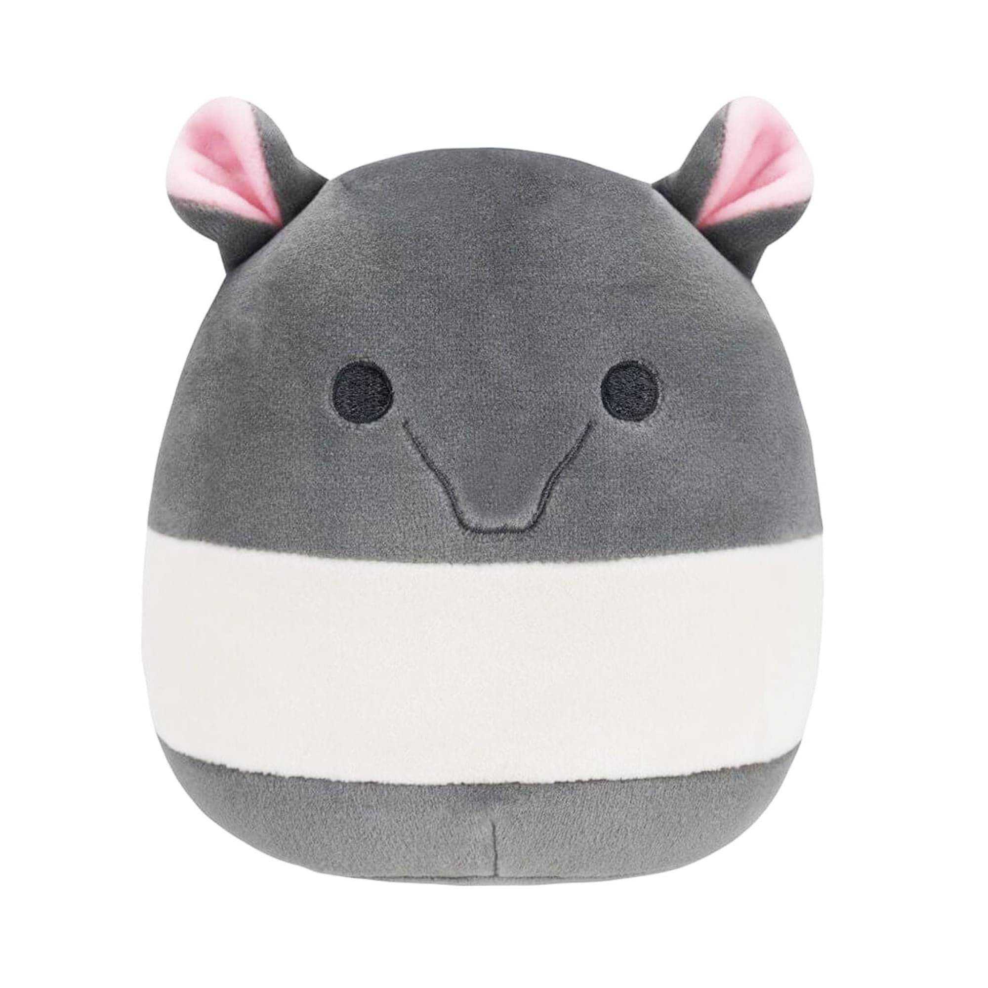 Front. Kellytoy - Squishmallow 8 Inch Newbie Squad Plush | Abbit The Tapir - White/Black.