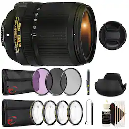 Nikon - 18-140mm f/3.5-5.6G ED VR AF-S DX NIKKOR Zoom Lens + Deluxe Accessory Kit - International Version - Black