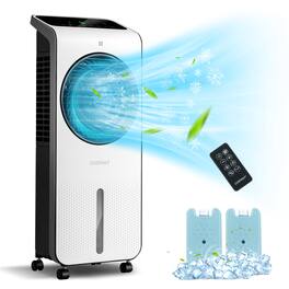 Costway - Evaporative Air Cooler, 3-in-1 Portable Swamp Cooler w/Fan & Humidifier - White