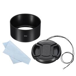 Unique Bargains - 67mm Long Focus Frosted Lens Hood with 72mm Cap/Cloth for Nikon/Fuji/Pentax/Leica - Black