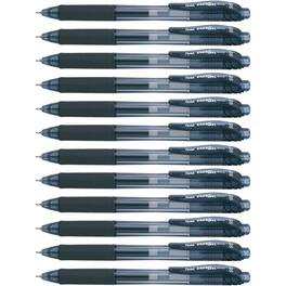 Pentel - EnerGel-X Retractable Liquid Gel Pen, Black, 0.5mm, Pack of 12