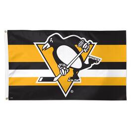 WinCraft - Pittsburgh Penguins 3' x 5' Team Stripe Deluxe Single-Sided Flag - Multicolor