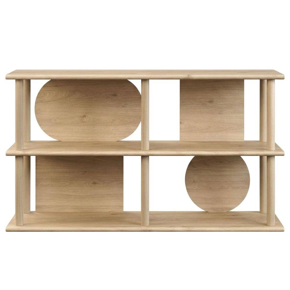 Back. FurniFact - 55-Inch Console Table in Elegant Finish with Sturdy Construction - Brown.