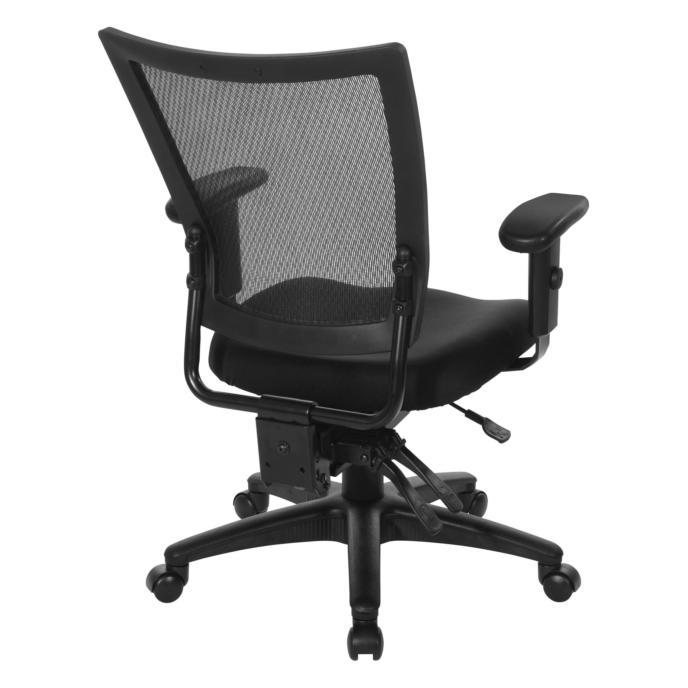 Back. Office Star Products - Soft Frame Task Chair Mesh Back in Coal Freeflex Fabric Seat in Black Base - Coal.