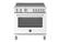 Front. Bertazzoni - 36" Master Series range - Electric oven - 5 induction zones - Matte White.