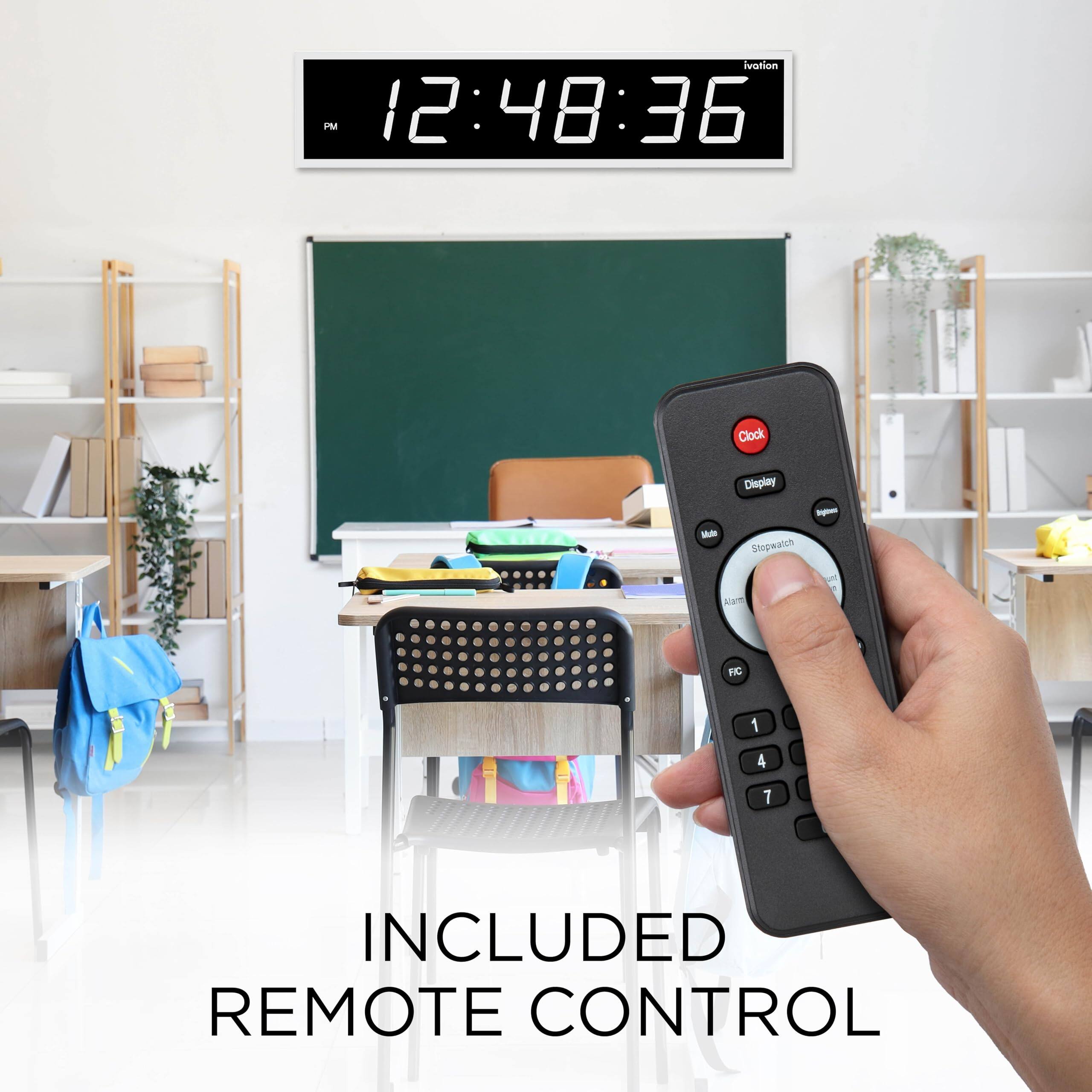 votion PM 12:48:36 Clock Display - Wall Shopwatch am and FC 1 4 7 INCLUDED REMOTE CONTROL