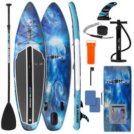 SereneLife - SLSUPB872 Inflatable Stand Up Paddle Board, 10’6” Stable Design, Non-Slip Deck, Premium Accessories - Blue