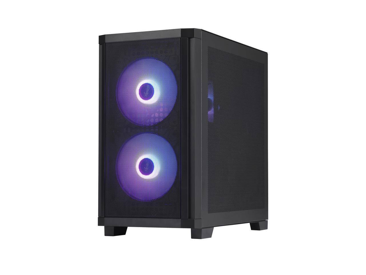 Alt View 1. Rosewill - Rosewill FBM-X3 Micro ATX Case, Mesh, 3 PWM ARGB Fans, USB 3.0, ATX 3.1 650W 80+ Gold PSU, 3Yr Warranty, Black - Black.