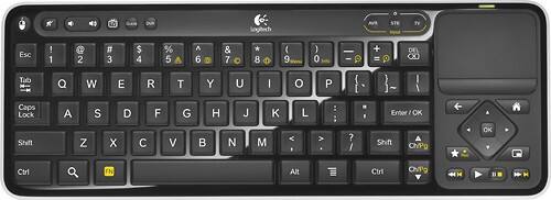 Front Standard. Logitech - Keyboard Remote - Black/White.