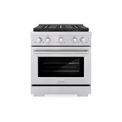 Front. ZLINE - ZLINE 30 in. 4.2 cu. ft. Freestanding Paramount Dual Fuel Range with DuoPro Cooktop and Convection Oven - Stainless Steel.