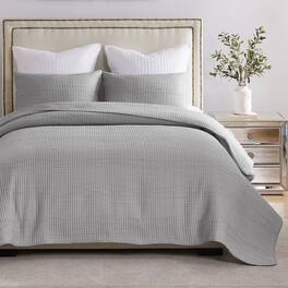 BreeBe - Cosmo Coverlet Set 3-Piece Full/Queen - Gray