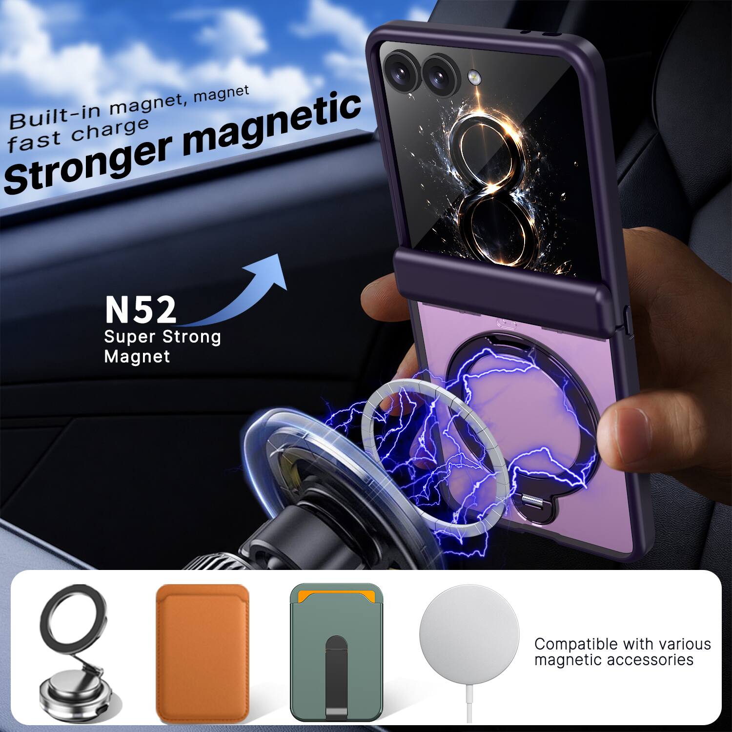 Built-in magnet, magnet fast charge magnetic Stronger

N52 Super Strong Magnet

Compatible with various magnetic accessories