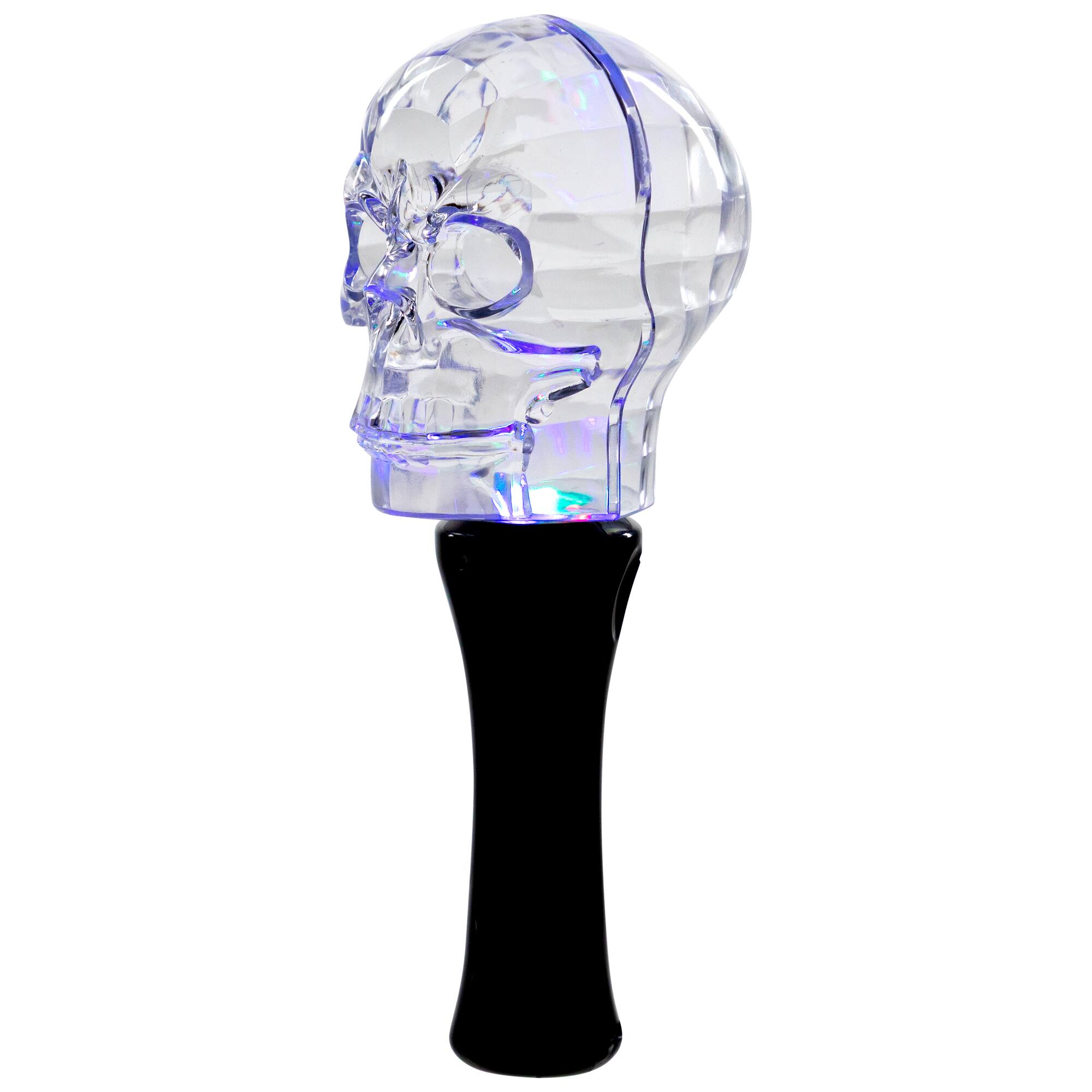 Alt View 3. Northlight - LED Lighted Multi-Function Halloween Skull Light - 9" - Multicolor Lights - Clear.