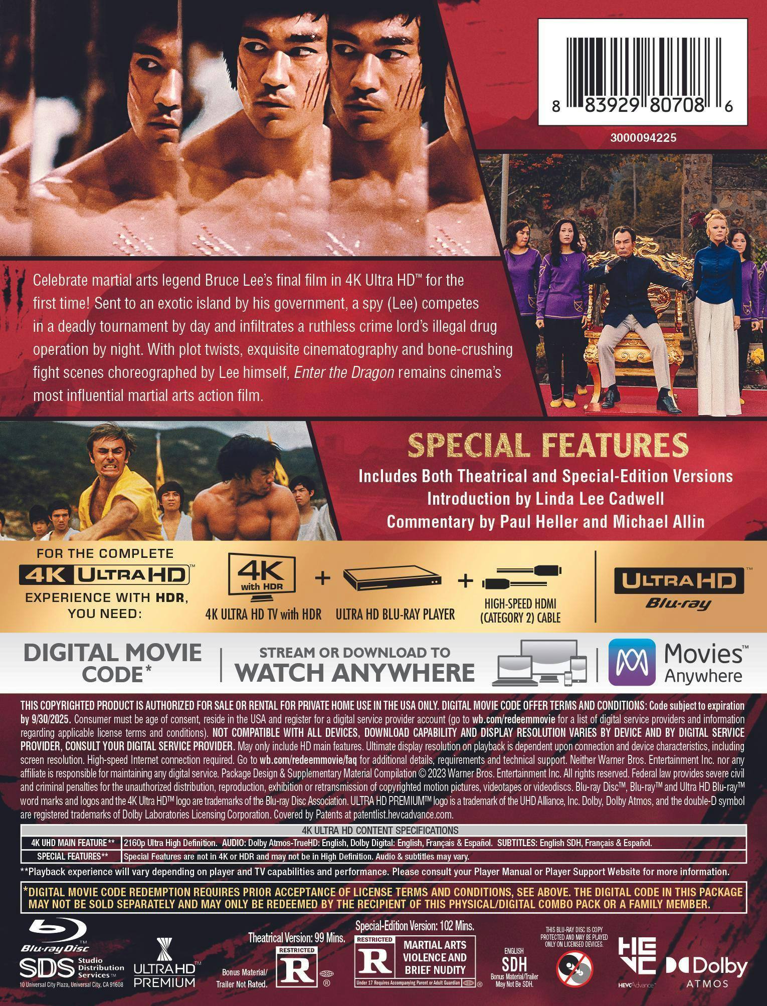 Back. Enter the Dragon (50th Anniversary Steelbook) [UHD].