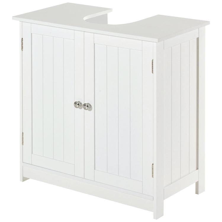 Alt View 10. PULUZ - 24 inch Under Sink Storage Cabinet with 2 Doors and Shelves, Pedestal Sink Bathroom Vanity Furniture - White.