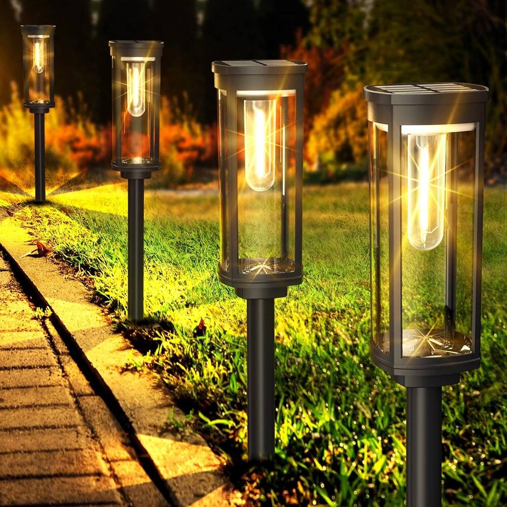 MOSZAR LLC - Solar Path Lights Outside Waterproof, Walkway Light Solar Powered Landscape - White