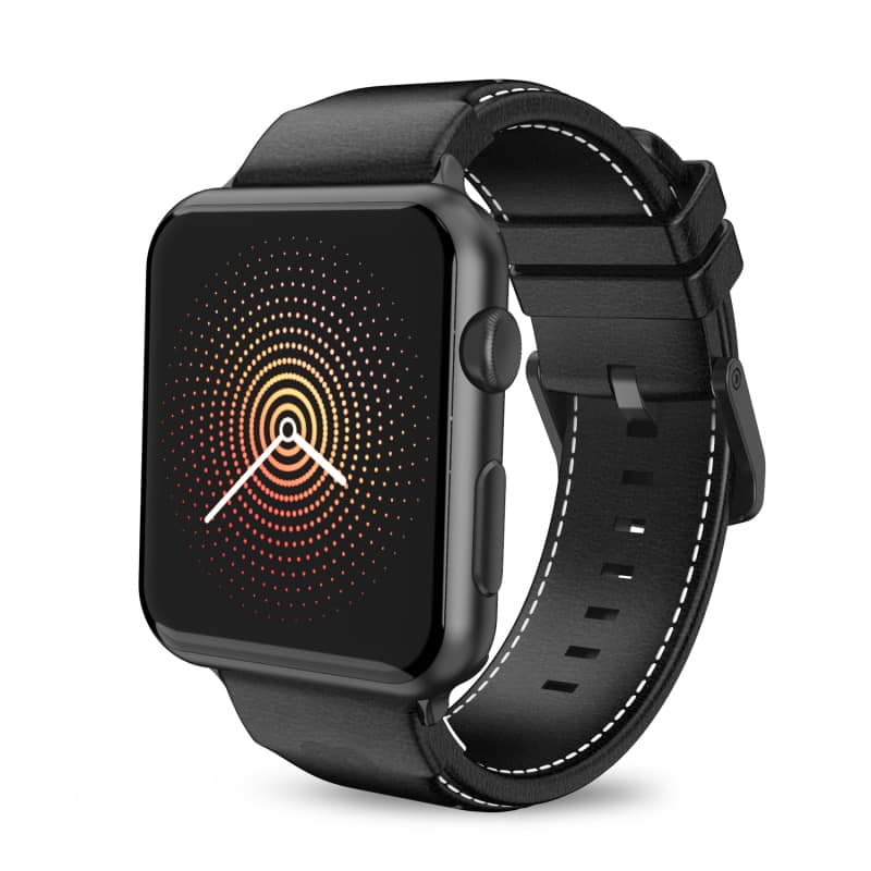 Mybat Pro - Leather Watchband for Apple Watch 38mm / 40mm - Black