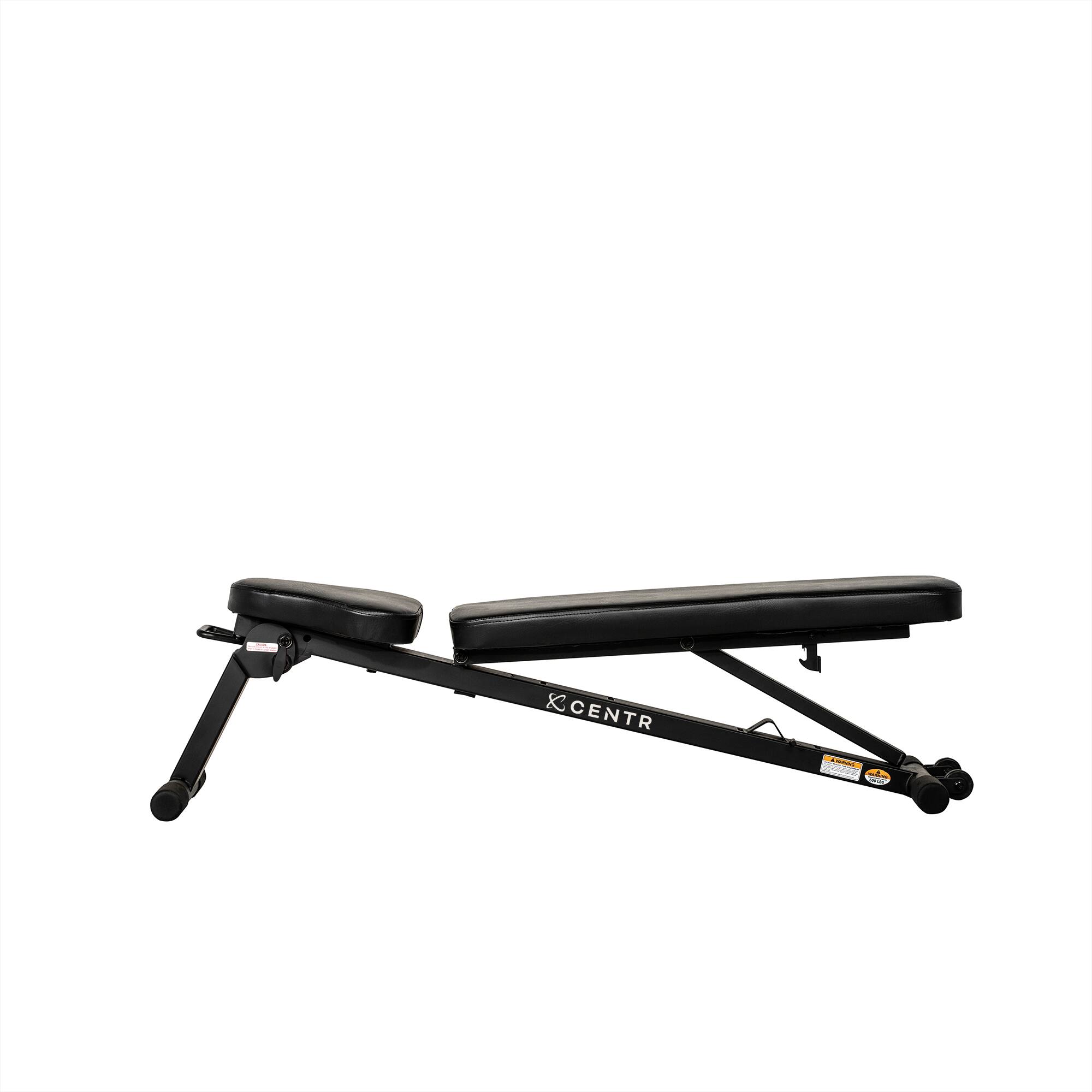 Left. Centr - Centr Folding Workout Bench with 3-month Centr Membership - Black.
