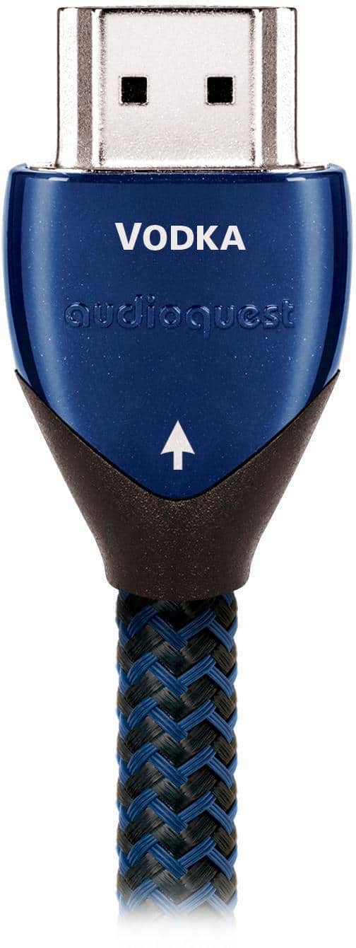 Front. AudioQuest - Vodka 3'4" 4K Ultra HD HDMI Cable - Black/Blue.