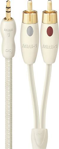 Front Standard. AudioQuest - Mini-1 6.6' 3.5mm-to-RCA Audio Cable - White.