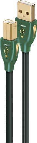 Angle. AudioQuest - Forest 16.4' USB A/B Cable - Black/Green.