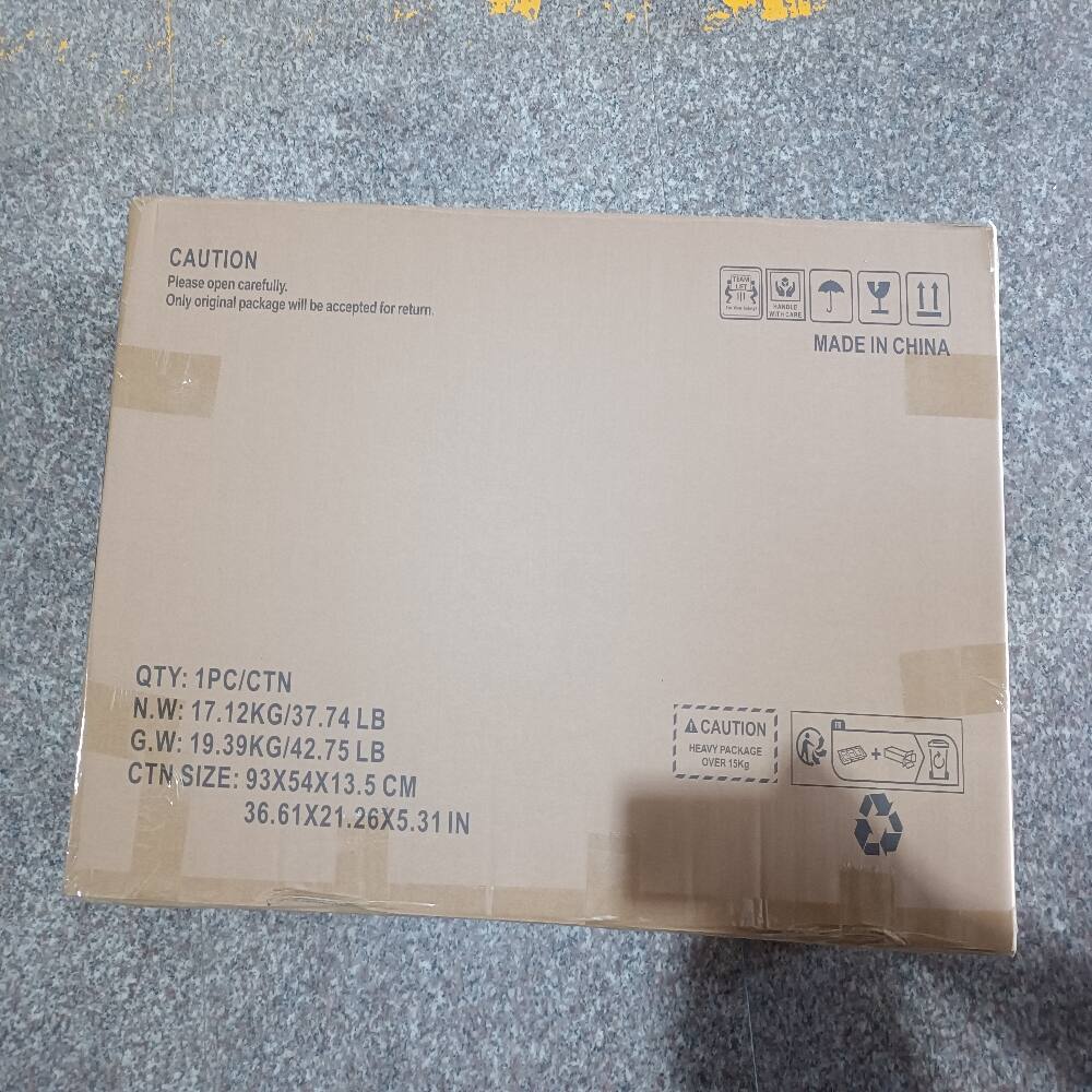 CAUTION  
Please open carefully.  
Only original package will be accepted for return.  

TEAM LPT  
SANDAIT WITHERE  
MADE IN CHINA  

QTY: 1PC/CTN  
N.W: 17.12KG/37.74 LB  
G.W: 19.39KG/42.75 LB  
CTN SIZE: 93X54X13.5 CM / 36.61X21.26X5.31 IN  

CAUTION  
HEAVY PACKAGE OVER 15KG