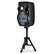 Left. QFX - 8" BT Recharge Speaker with Microphone & Stand - Black.