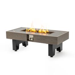 COWLOWN - 42in Iron Fire Pit Table Wood Burning Fire Pit Grey Finish Outdoor Heating Table for Patio Deck Garden and Backyard
